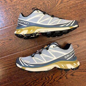 Salomon Gray and Gold Sneakers